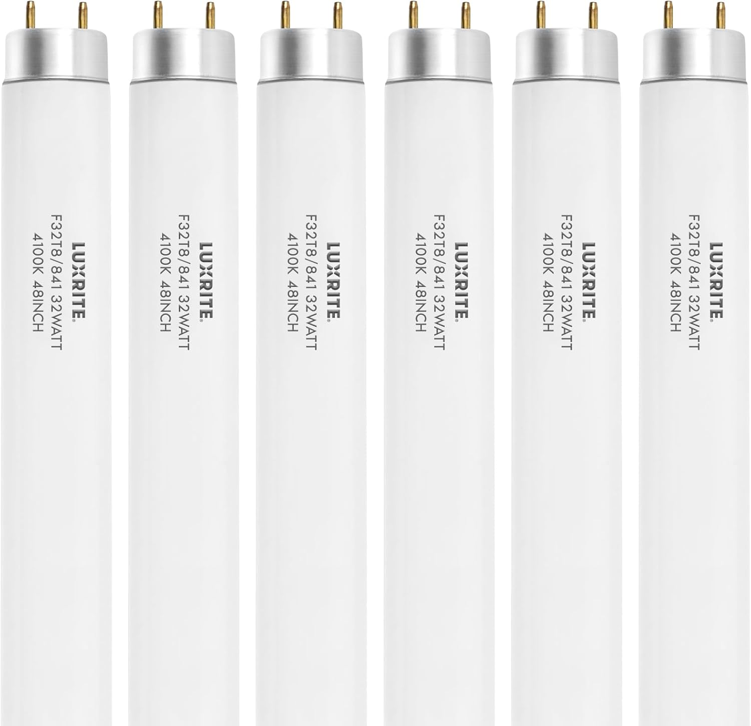 Installing Luxrite T8 Fluorescent Bulb 48 Inch Cool White Energy on a wooden desk