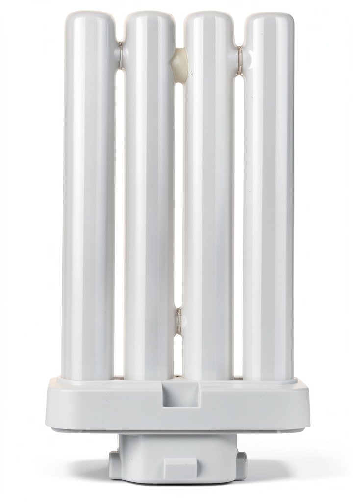 Sunlite CFL quad tube lamp installed in a modern desk lamp