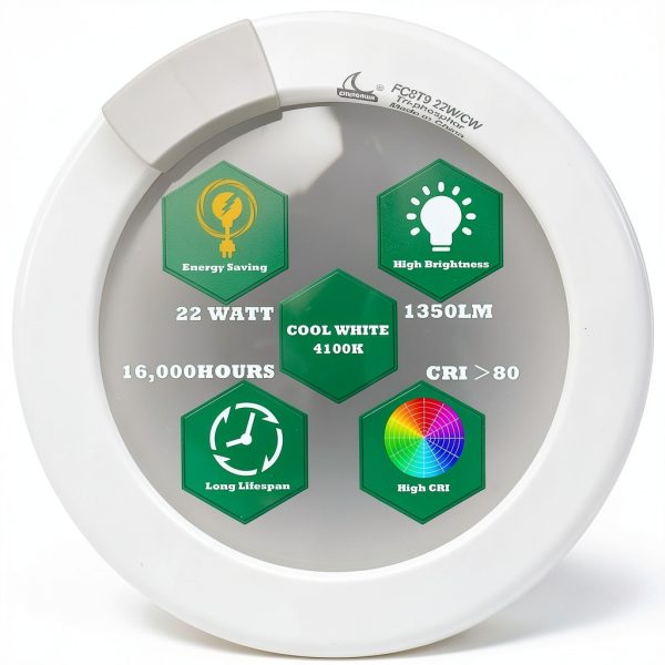22W T9 Fluorescent Bulb CHKADAWA 8 Inch Cool White-2