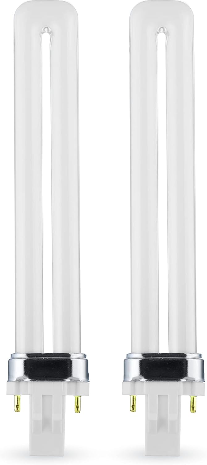 Warm white CFL bulb installed in a bedroom ceiling fixture