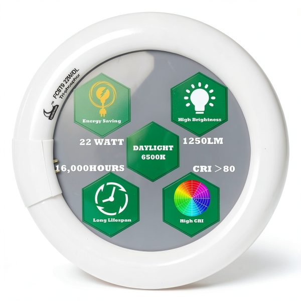 CHKADAWA FC8T9 22W Circular Fluorescent Bulb Daylight Energy-1
