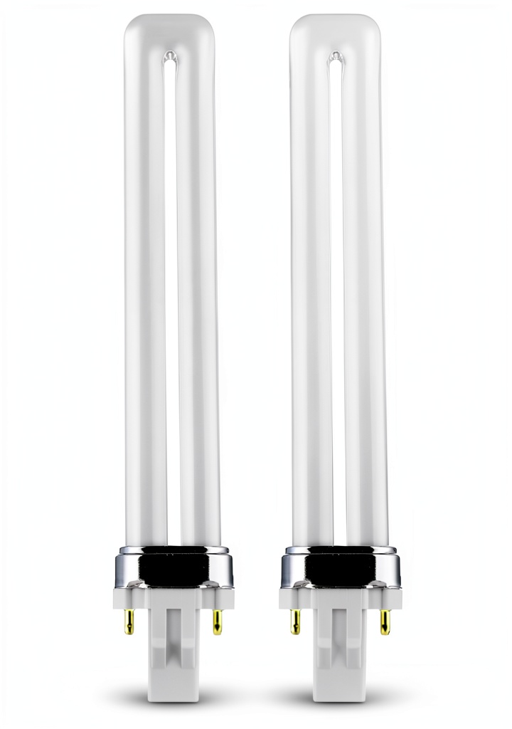 Circle CFL bulb installed in a modern living room lamp