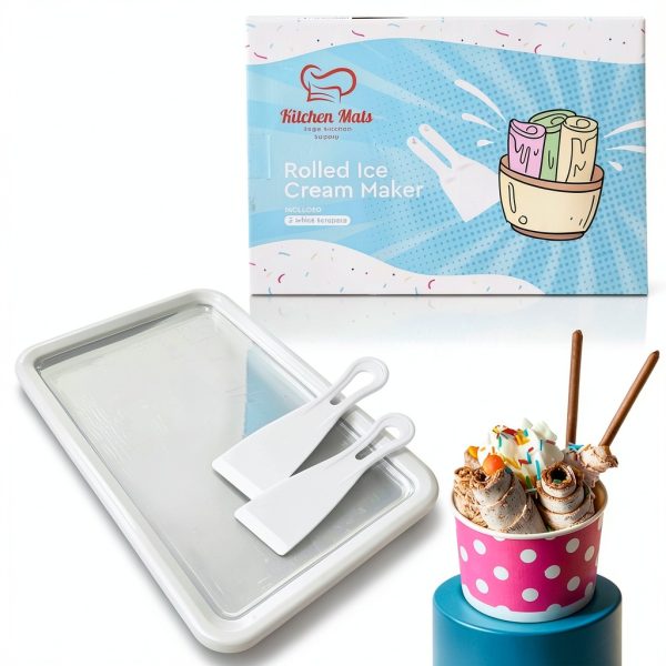 Ice Cream Roll Tray Jage Stainless Steel White-4