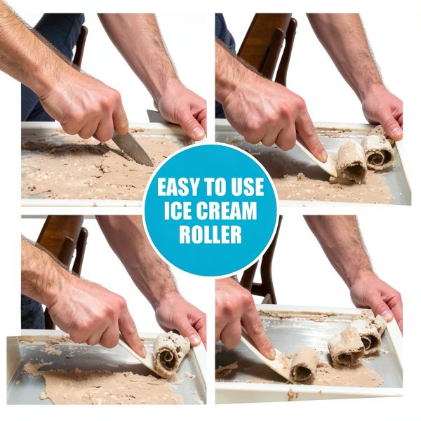 Ice Cream Roll Tray Jage Stainless Steel White-3