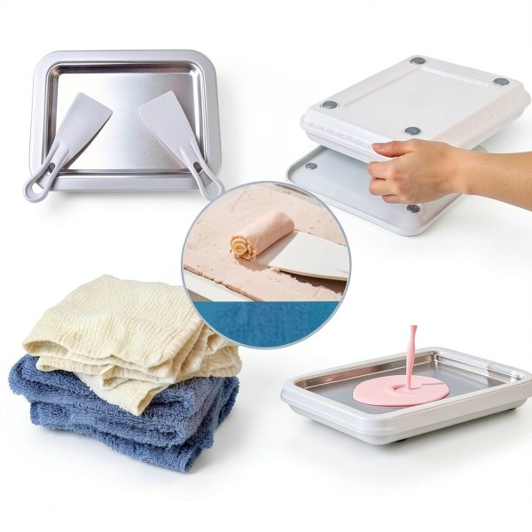 Ice Cream Roll Tray Jage Stainless Steel White-2