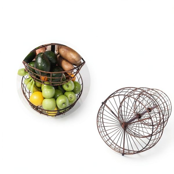 3 Tier Wire Fruit Basket by BirdRock Home Rustic Metal Storage-5