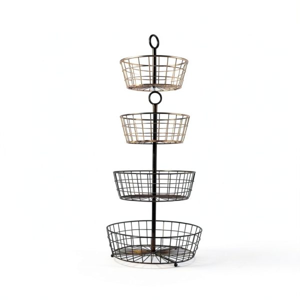 3 Tier Wire Fruit Basket by BirdRock Home Rustic Metal Storage-4