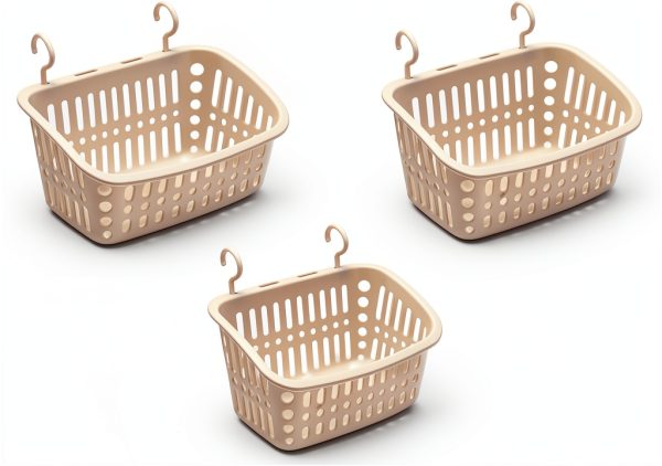 Plastic Hanging Baskets 3PCS by Doitxue Grey 8.5in Storage Organizer-0