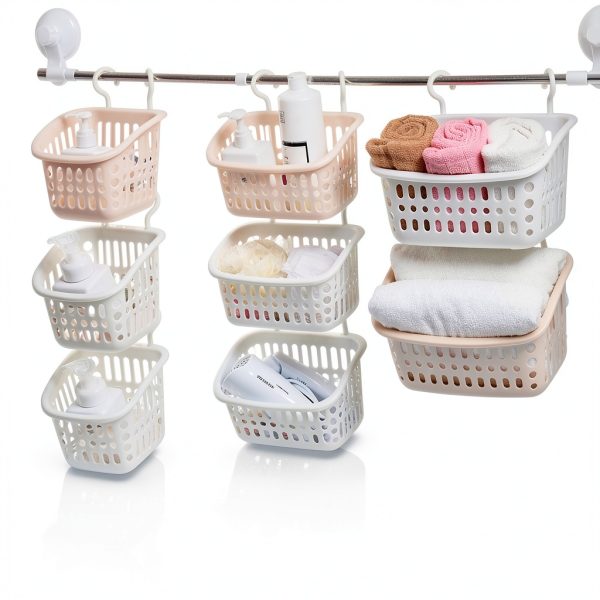 Plastic Hanging Baskets 3PCS by Doitxue Grey 8.5in Storage Organizer-5