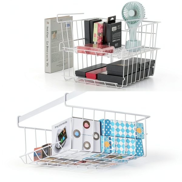 Under Shelf Storage Basket 2-Pack ASTOTSELL Wire Organizer Kitchen-4