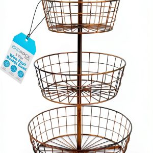 3 Tier Wire Fruit Basket by BirdRock Home Rustic Metal Storage-0