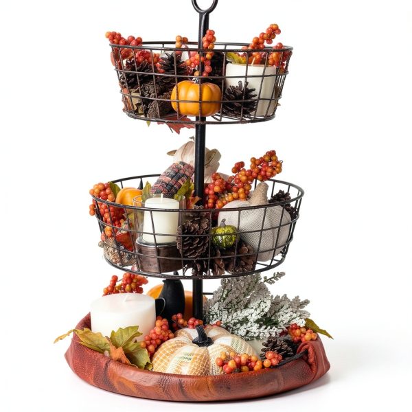 3 Tier Wire Fruit Basket by BirdRock Home Rustic Metal Storage-1