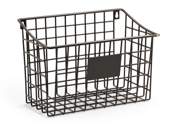 Wall Mounted Bin Basket Xcosrack 3 Pack Metal Wire with 5 Hooks-5