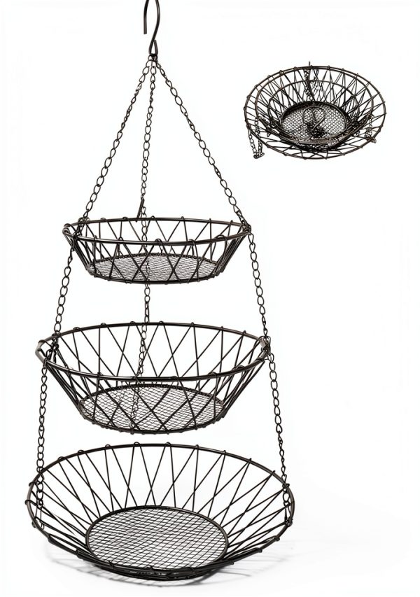 3 Tier Hanging Basket WILLIZTER Iron Kitchen Storage Revolving Hook-5