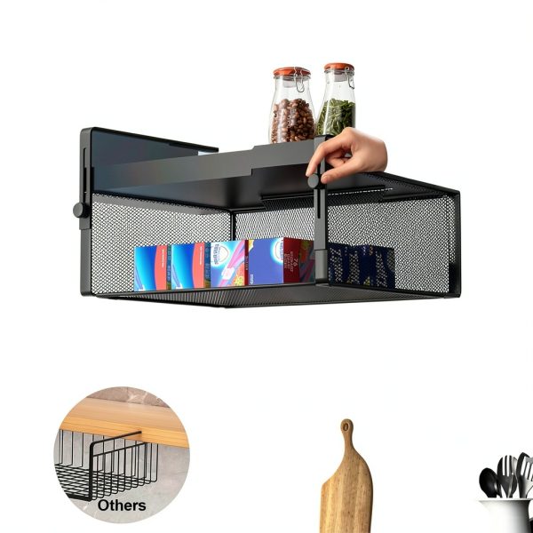 Under Shelf Basket Organizer AmonHouseware Large Black 2‑Pack-1