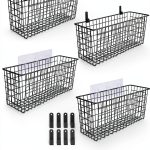 Hanging Wall Mount Storage Baskets Extra Large AOZITA Black 4 Piece-0
