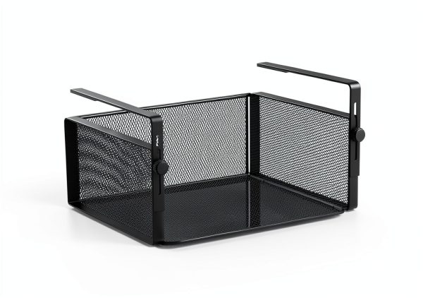 Under Shelf Basket Organizer AmonHouseware Large Black 2‑Pack-5